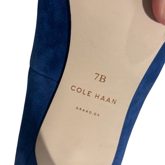 Cole Haan Grand Os Blue Suede Heel Women's Pumps Size 7 - Picture 6 of 9